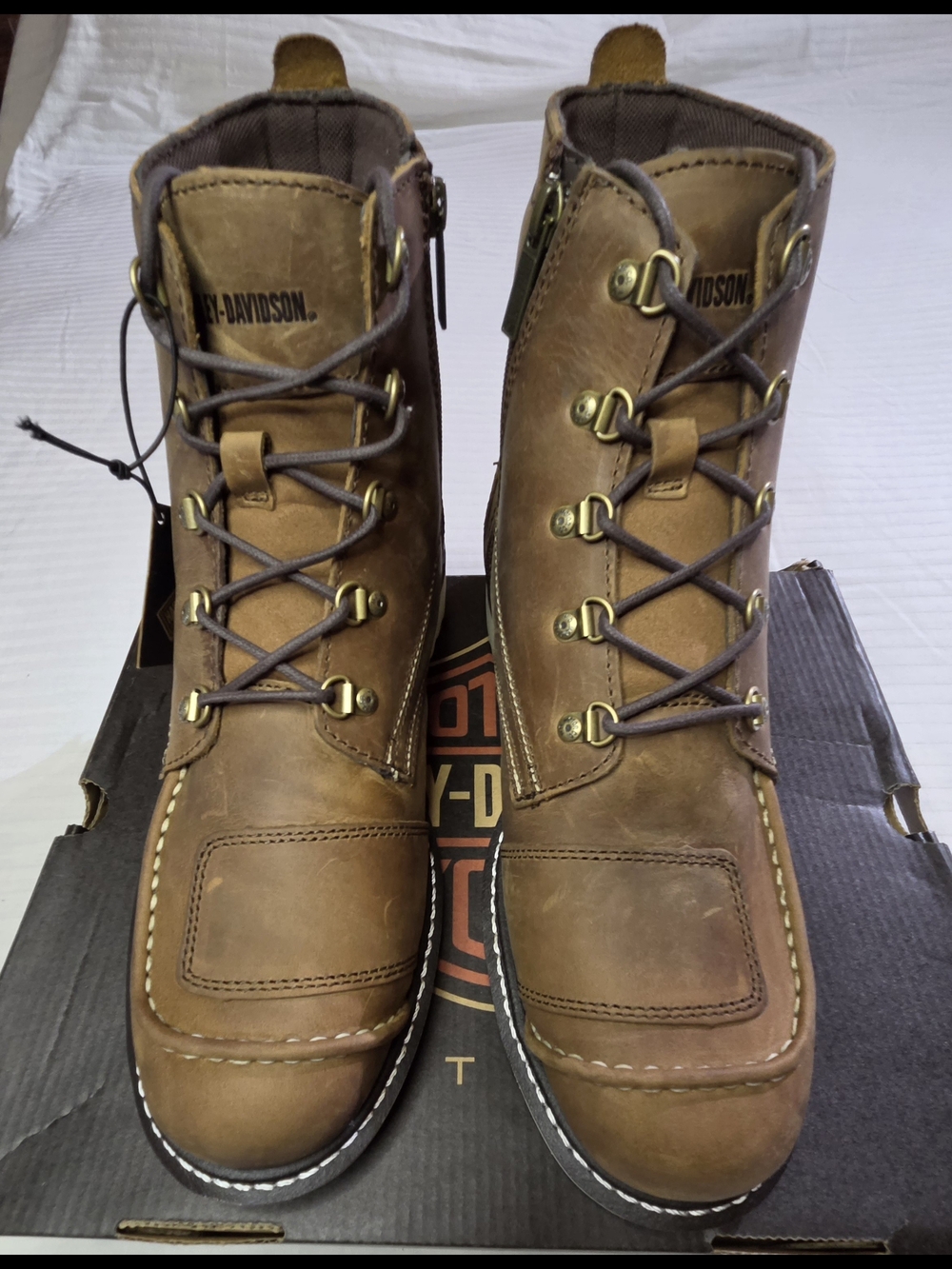 Harley-Davidson Men's Hagerman Brown Leather Motorcycle Biker Ankle Boots NEW